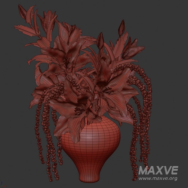 White Lily Cascade in Charcoal Vase 52 - Image 4