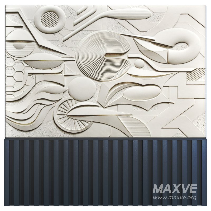 Headboard concrete 3d wall panel 014 - Image 2