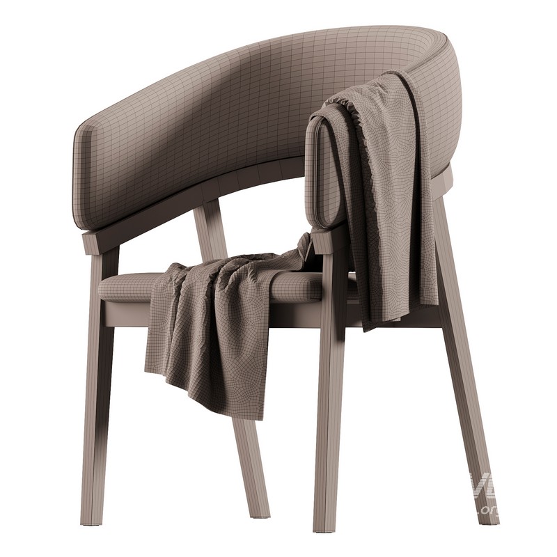 Modrest Truman – Mid-Century Modern Grey Walnut Dining Chair - Image 3