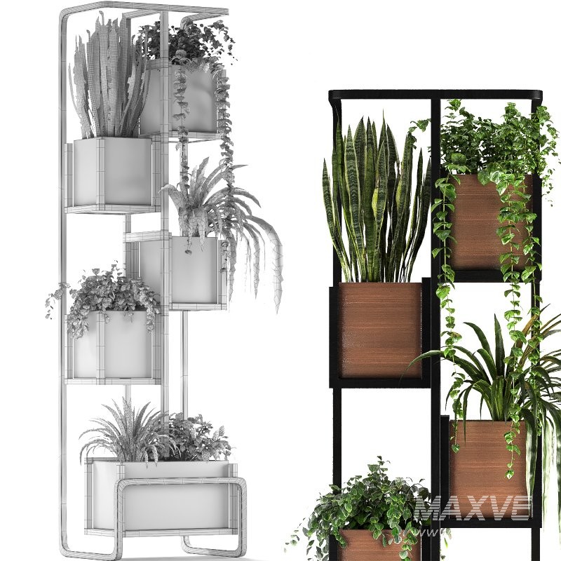 Metal and Wood Plant Stand 02 - Image 6