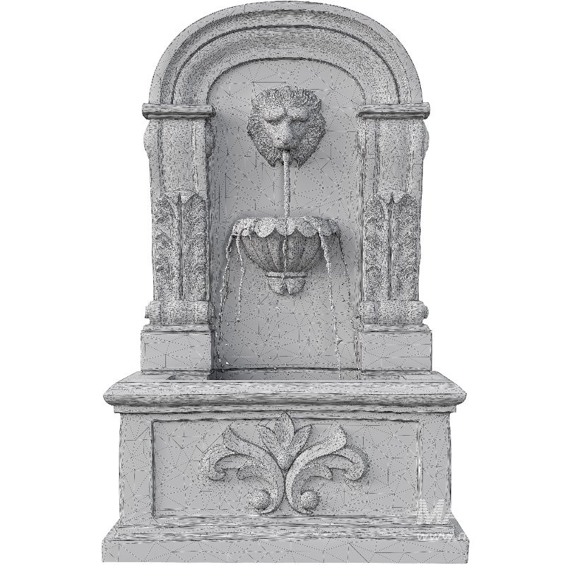 Ornate Marble Wall Fountain Classical Lion Head - Image 2