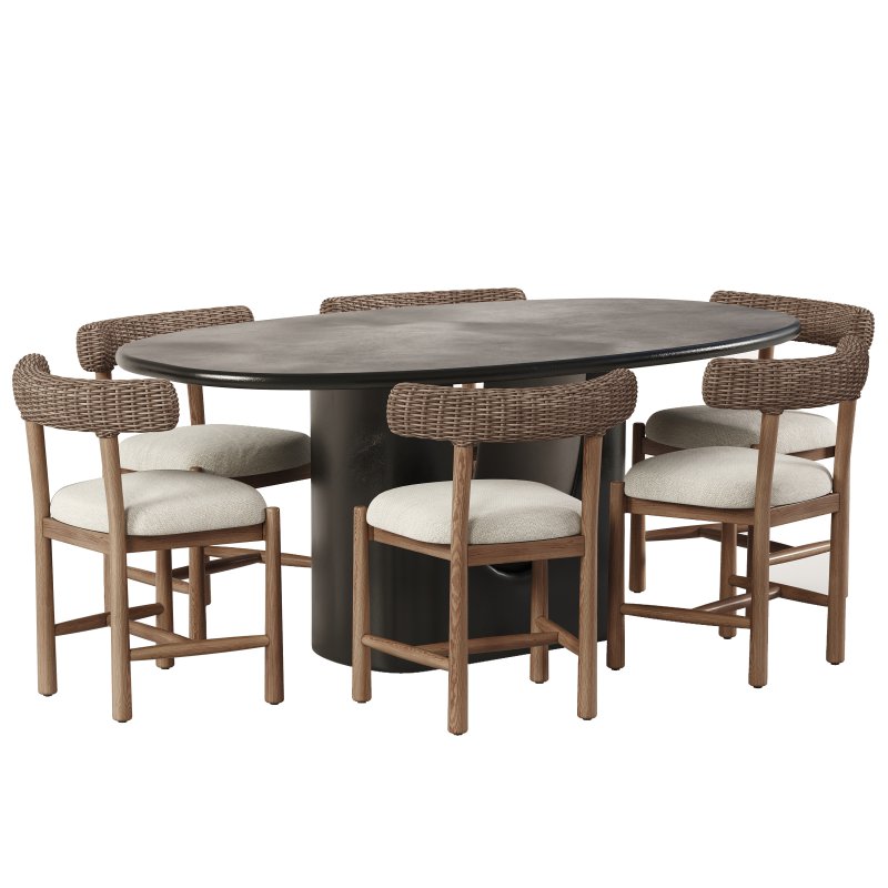 Tribeca Outdoor Dining Chair and Amato Outdoor Dining Table-Fourhands - Image 1