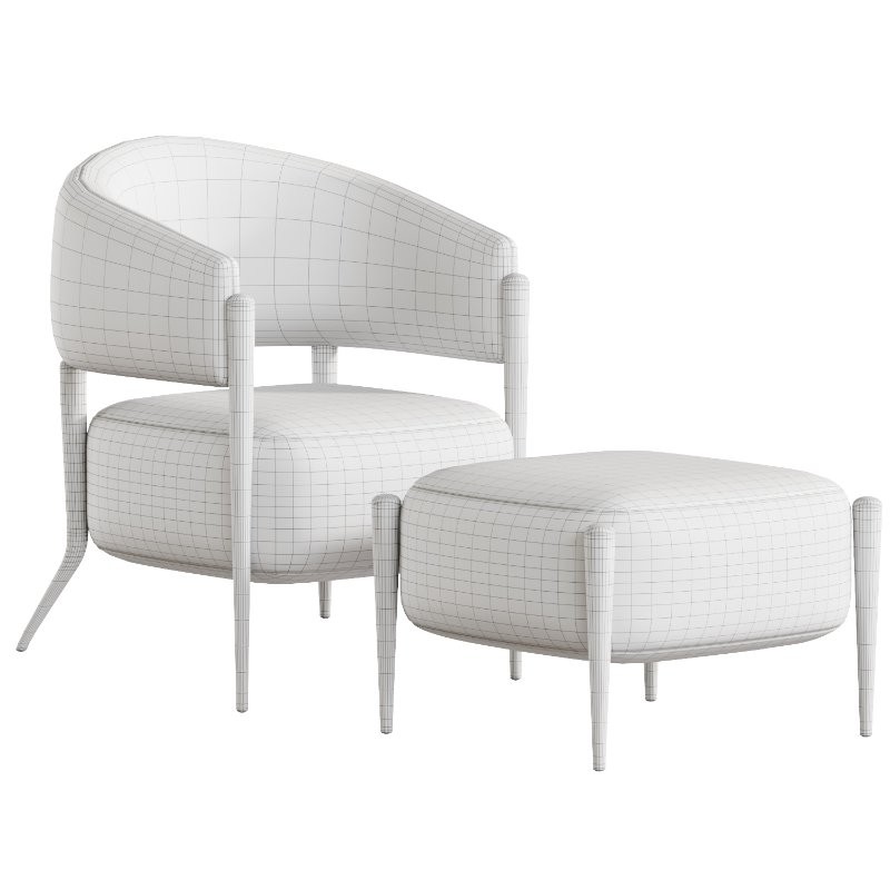 Santi Accent Chair with Ottoman - Image 4