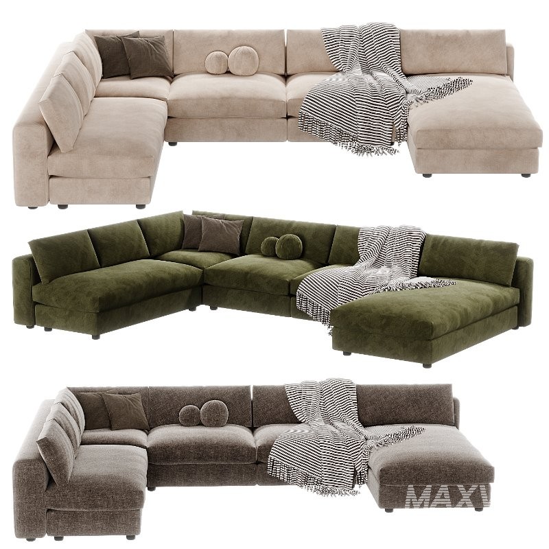 Canape Modulable Preconfigure Paris Velours Cotele - Image 4