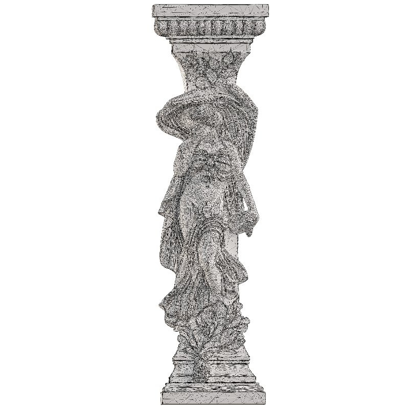 Classical Female Column Sculpture Ornamental - Image 1