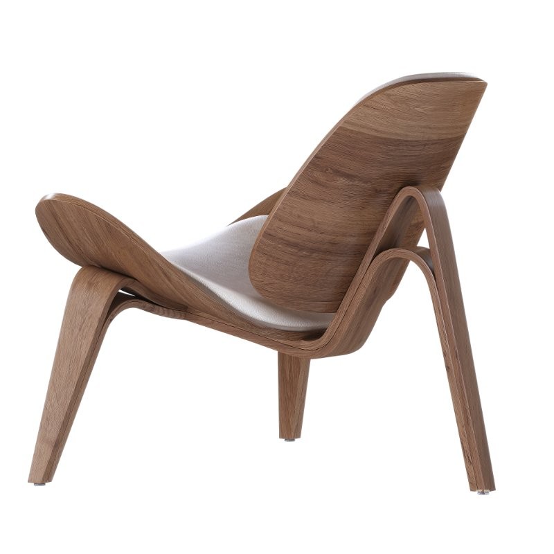 Walnut Leather Tripod Chair - Image 2