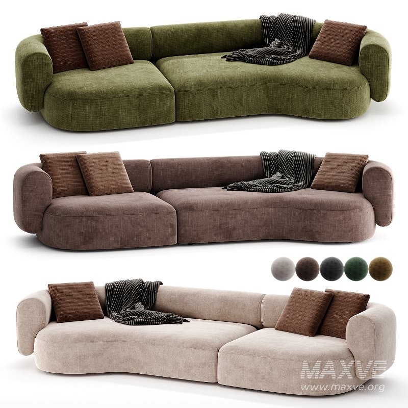 Contemporary Modern Hug Modular Sofa in Famiglia Fabric by Collector Studio - Image 2