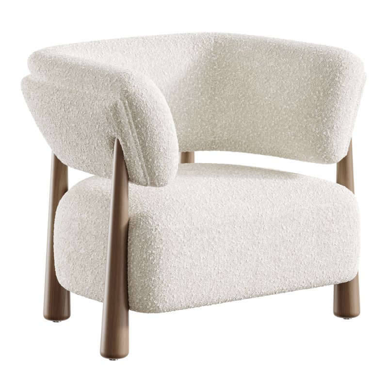 Dolores Stone Cream Fabric Occasional Chair - Image 1