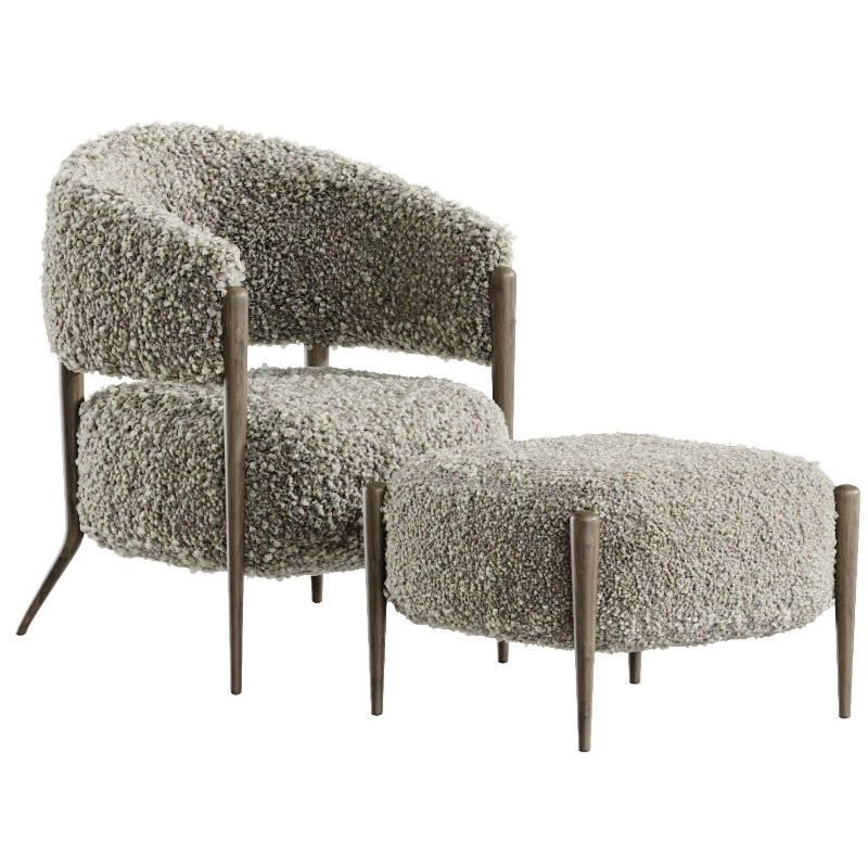 Santi Accent Chair with Ottoman - Image 1