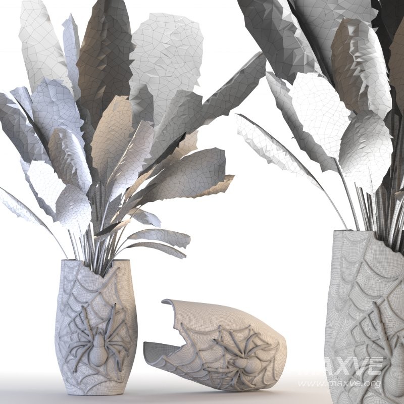 Concrete Pot Plant Set 05 - Image 1