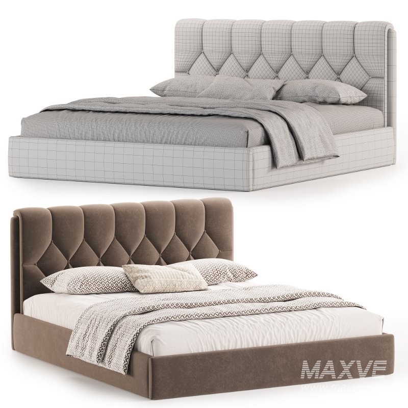 Bed with upholstered headboard Mignonette - Image 3