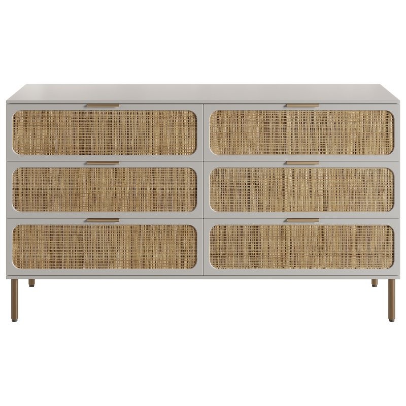 Ida Woven 6-Drawer Dresser - Image 1