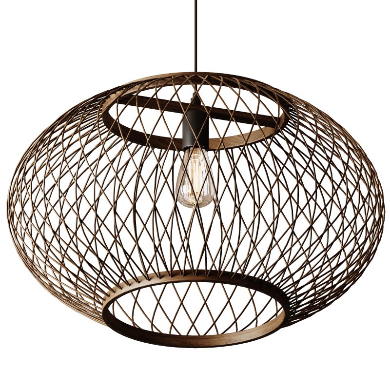 Natural Round Bamboo Hanging Pendant Lights - Image 3