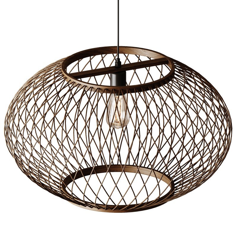 Natural Round Bamboo Hanging Pendant Lights - Image 4