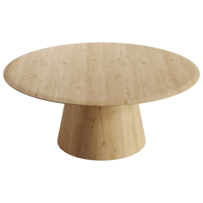 Round oak coffee table - Image 1