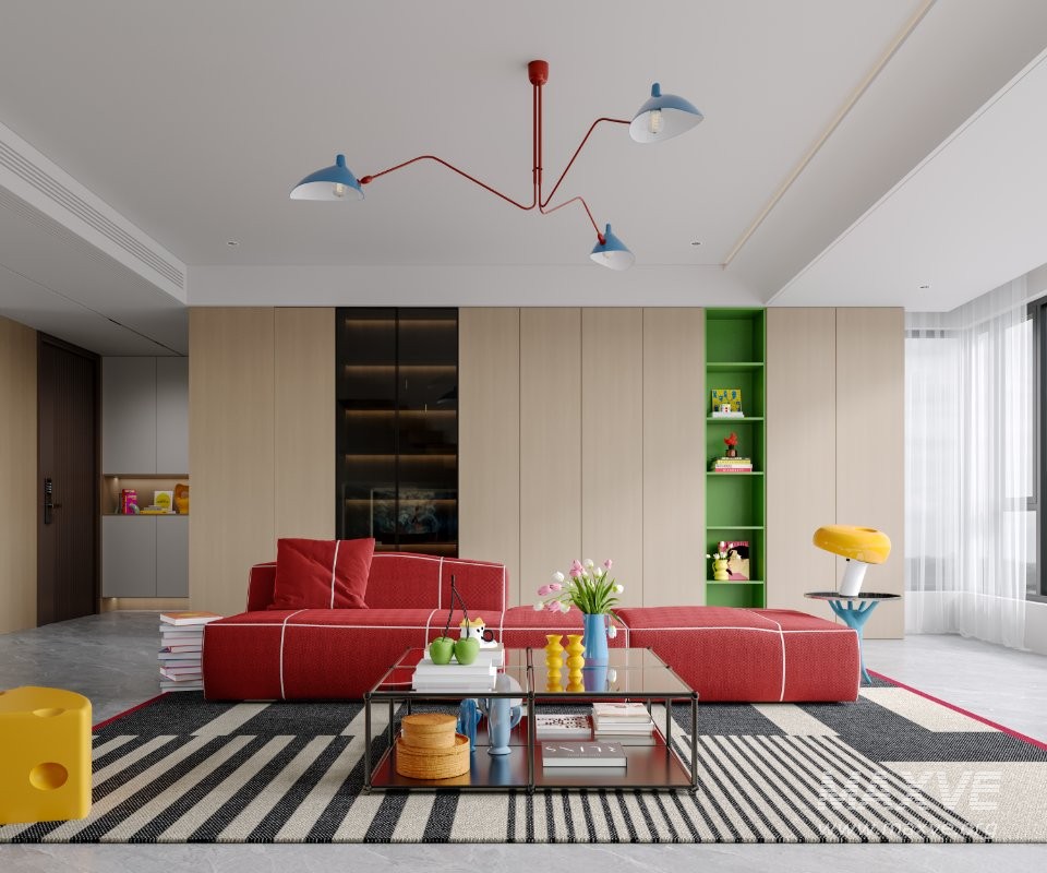 Modern living room and dining room interior scene - Image 4