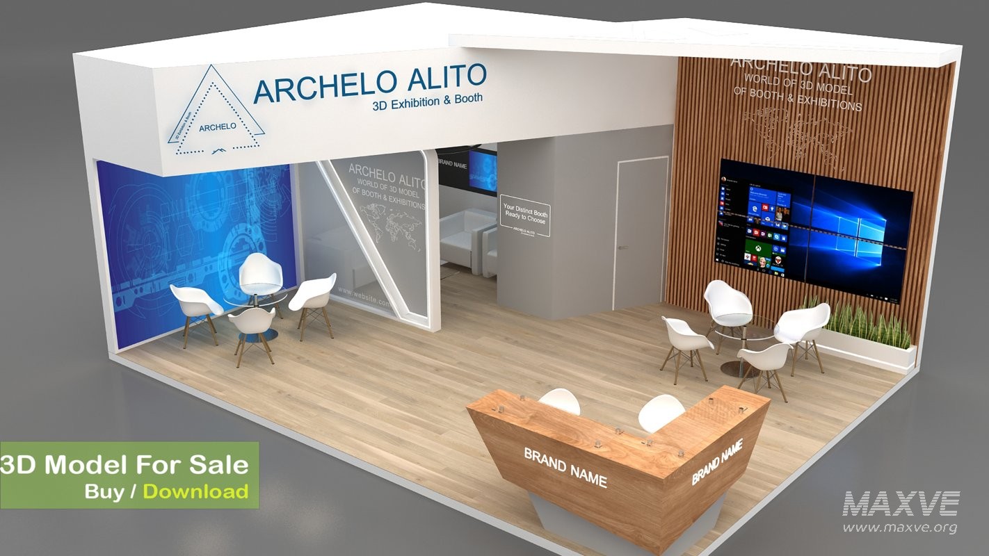 booth 3d model - Image 2
