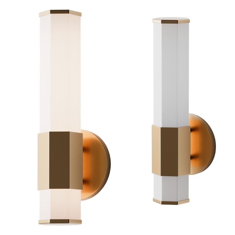 Contemporary Hexagon LED Bath Sconce - Image 1