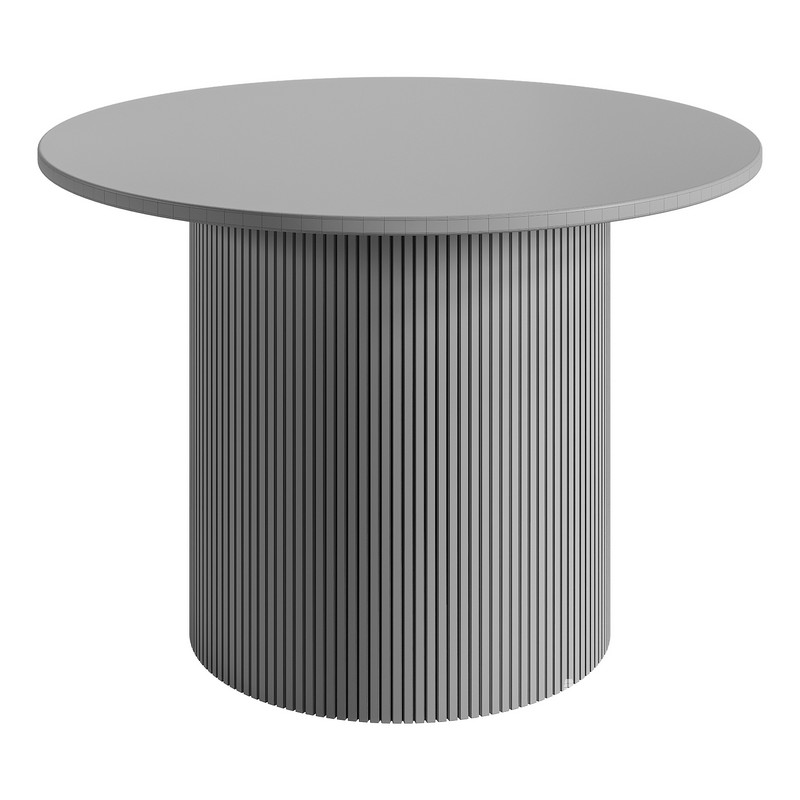 Round coffee table with corrugated cylindrical - Image 1