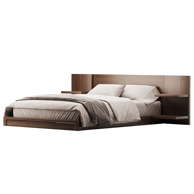 Andes Black Ebonized Oak Wood Queen Bed - Image 4