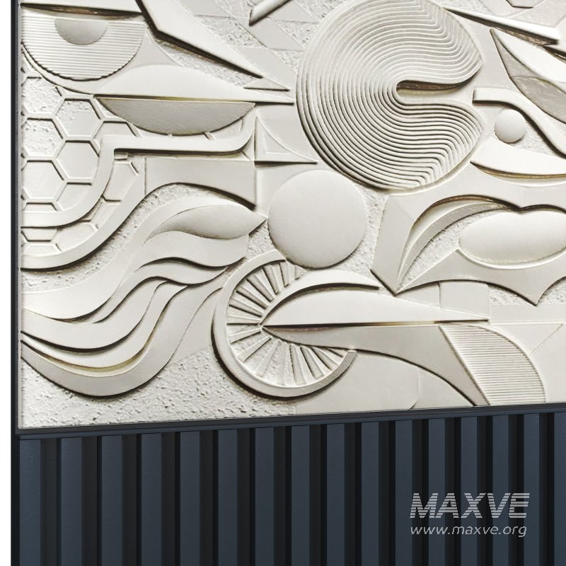 Headboard concrete 3d wall panel 014 - Image 3