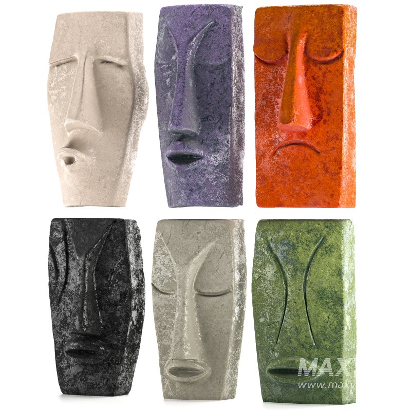 Set of Abstract Face Wall Sculptures - Image 6