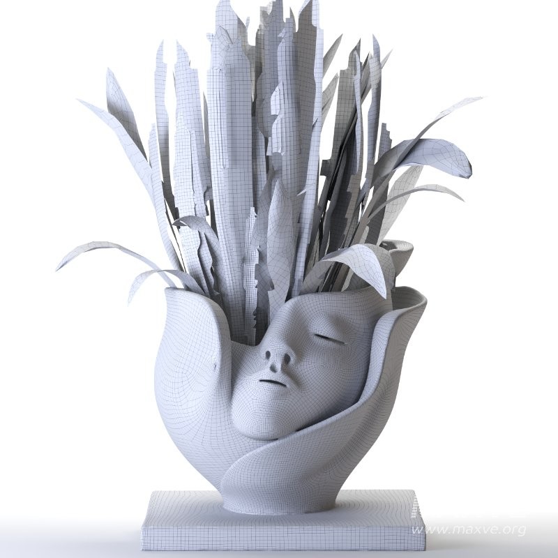 Concrete Pot Plant Set 06 - Image 2