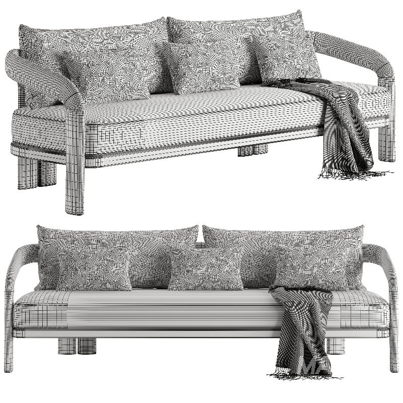 Chloe Teak 3 Seat Sofa - Image 5