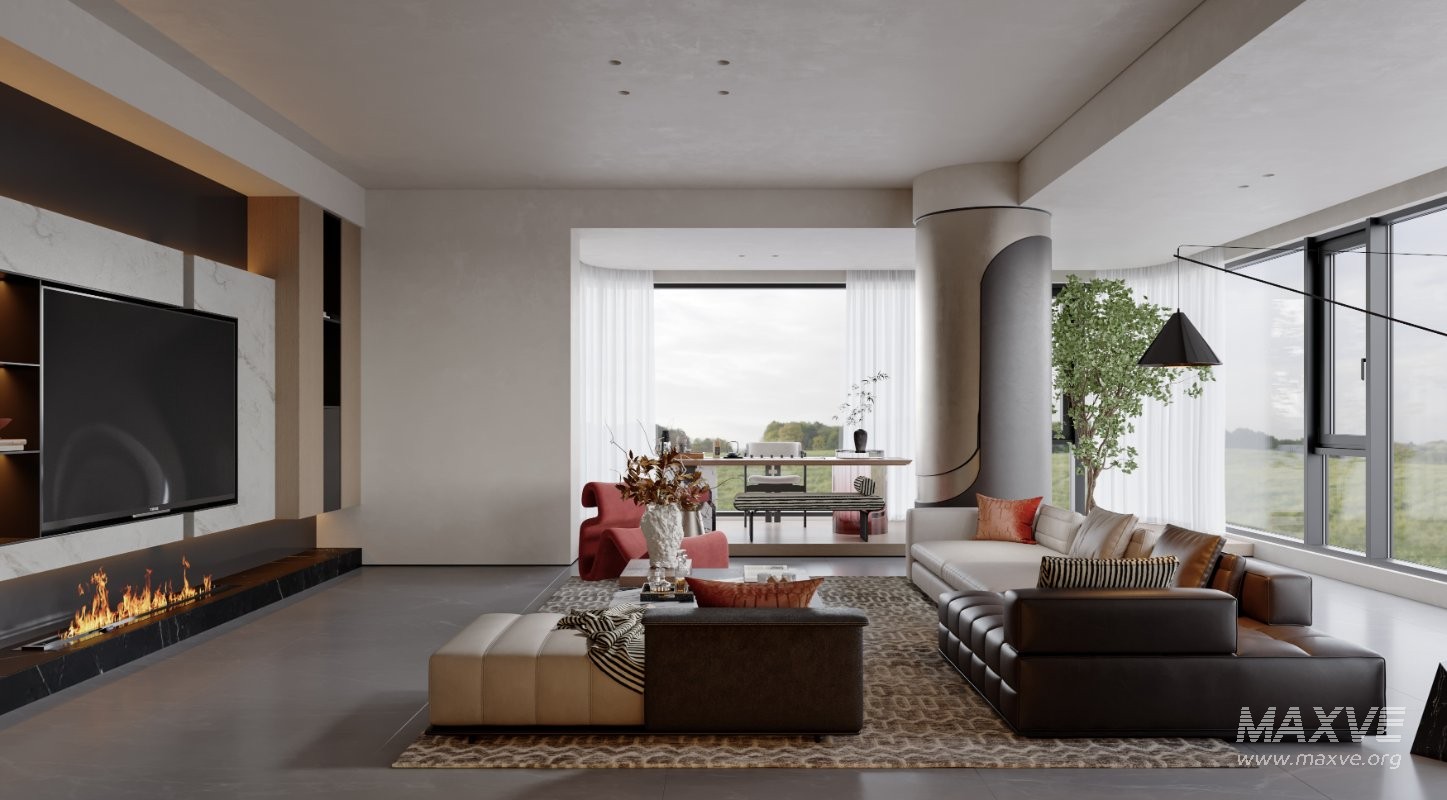 Luxurious living room and dining room - Image 1