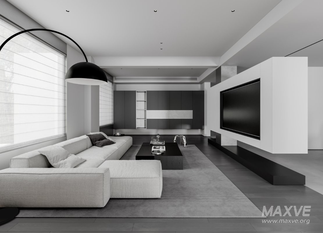 Modern living room and dining room interior scene - Image 5