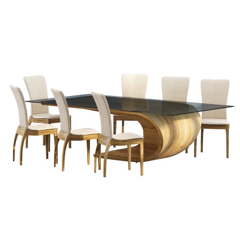 Crest Dining Tables and Chair - Image 1
