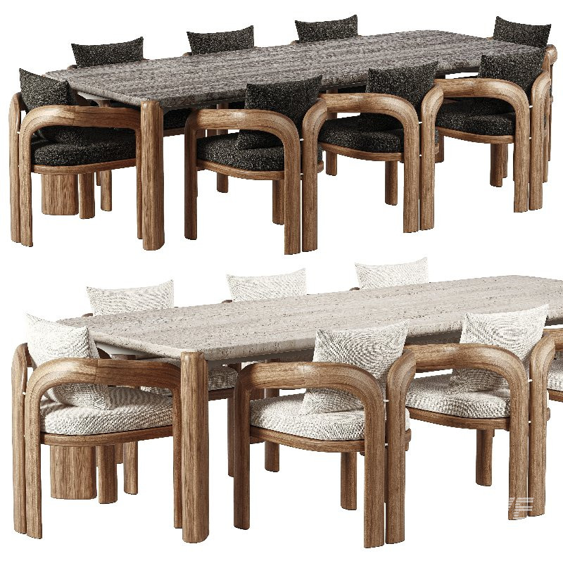 Chloe Teak Dining Chair and Table - Image 1
