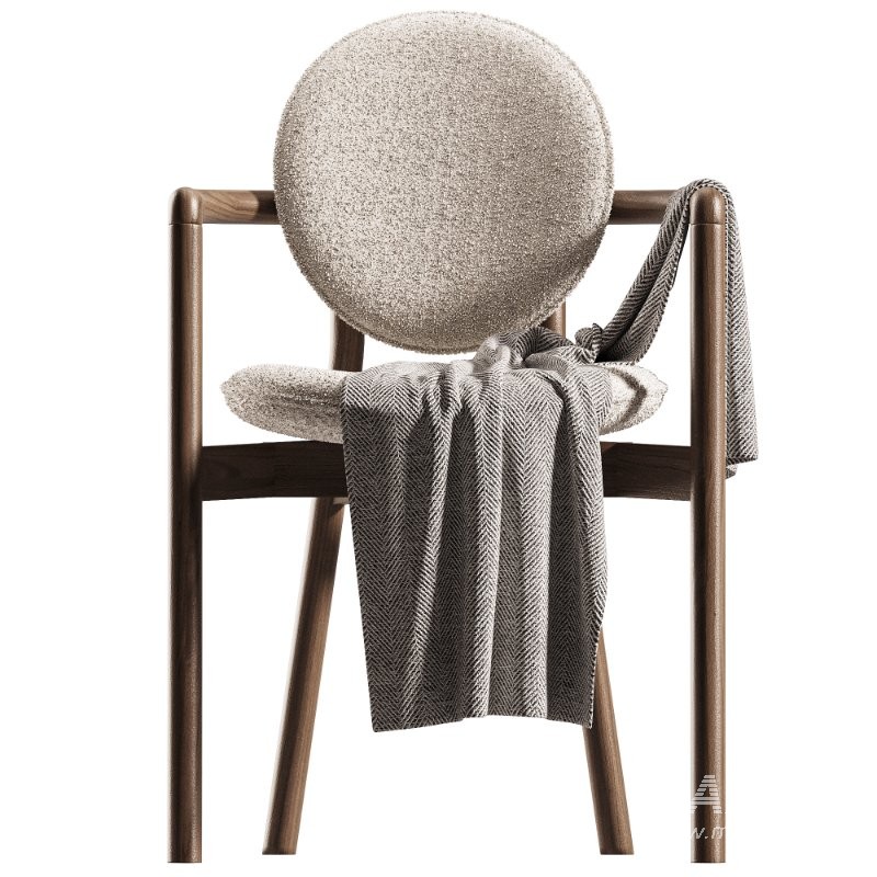 Holzstuhl Maia mit Boucle-Polsterung - Image 1