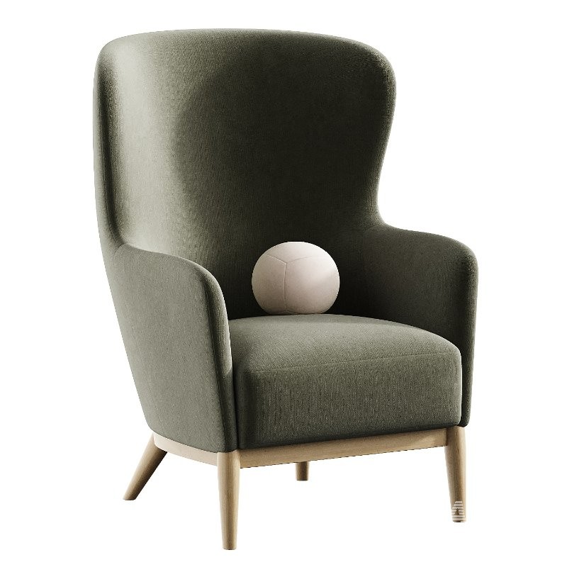 alva wingback accent chair - Image 1