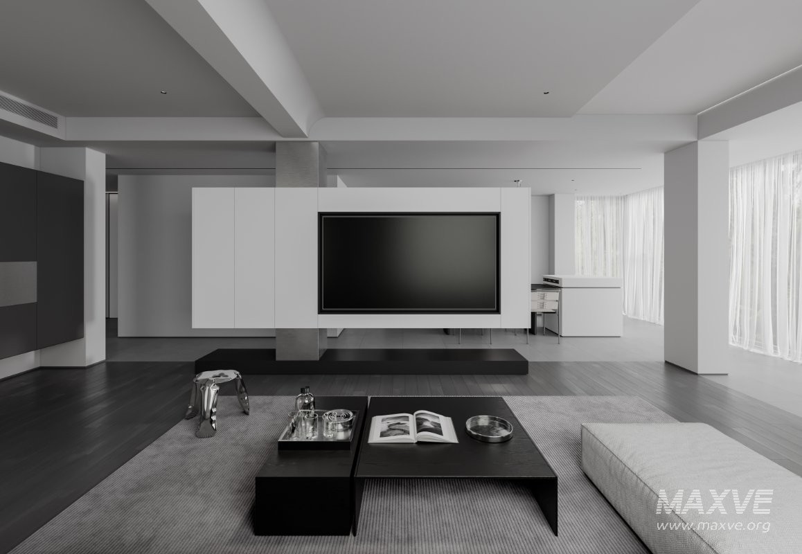 Modern living room and dining room interior scene - Image 3