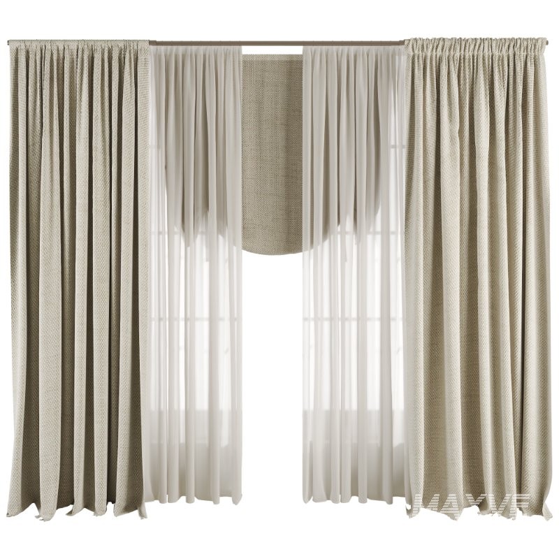 Silk and Cotton Curtain Set 91 - Image 1