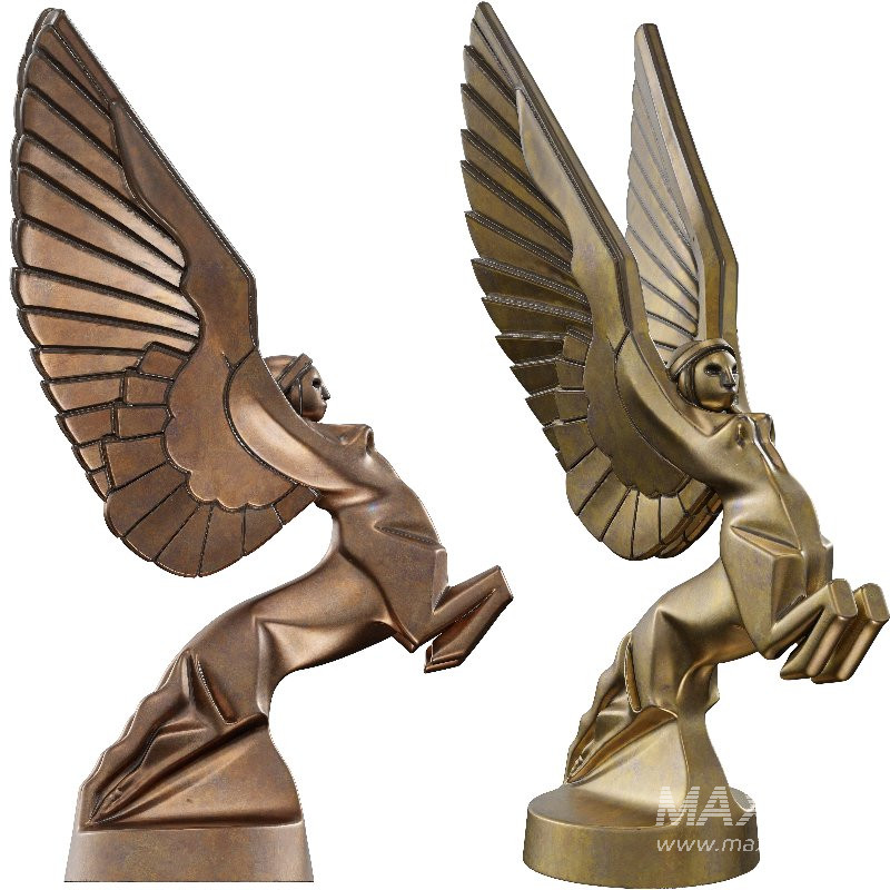 Winged Ascending Figure Sculpture Mythological - Image 1