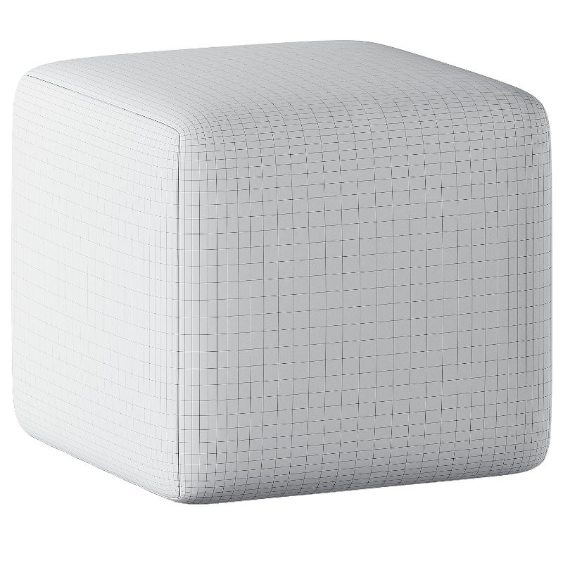 Cube Ottoman in Indigo Fritz Stripe - Image 3