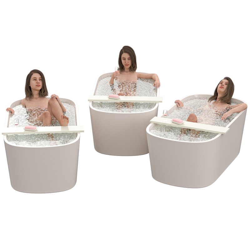 Woman in Bathtub for 3 poses - Image 1