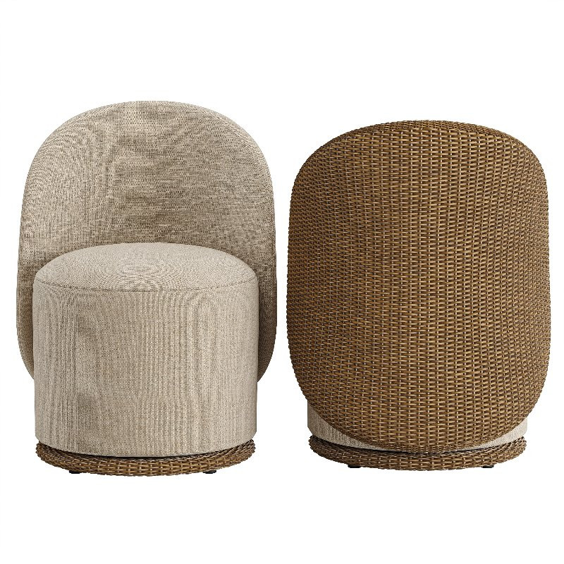 Quaid Outdoor Woven and Upholstered Dining Chair-Fourhands - Image 3