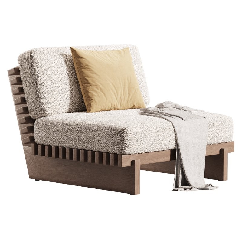 Taiko Stained Teak Outdoor Lounge Chair - Image 1