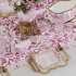Luxury Pink & Gold Dining Table Decor Wedding Banquet 3D Model - Thumbnail 6