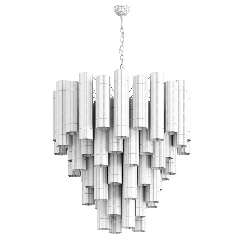 Murano Chandelier 48 Pink Glass Tubes - Image 2