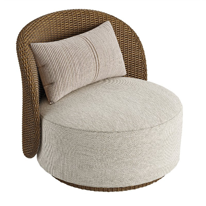 Quaid Outdoor Woven Swivel Chair-Fourhands - Image 2