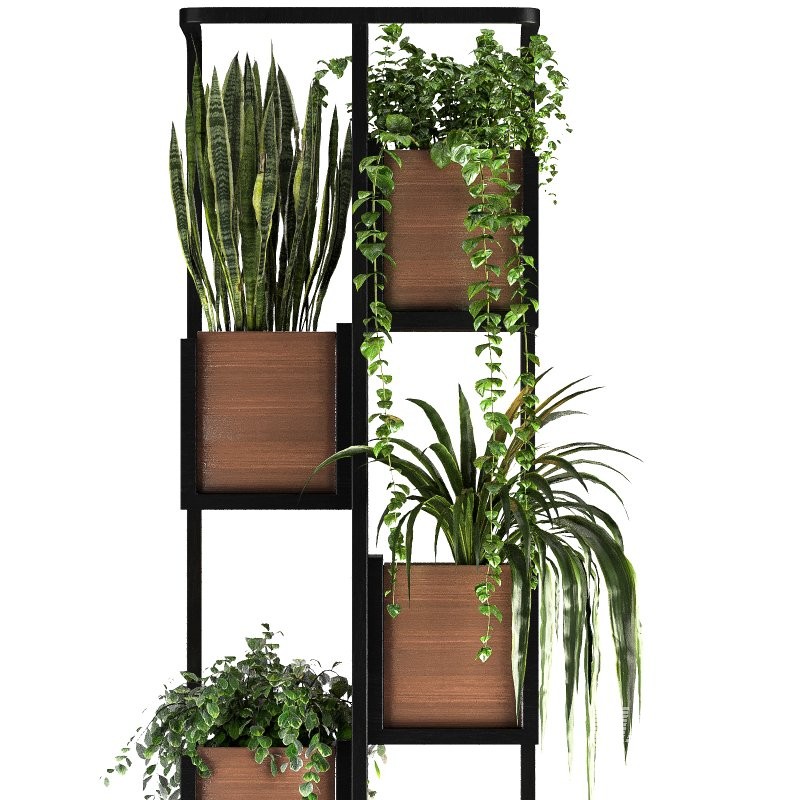 Metal and Wood Plant Stand 02 - Image 1