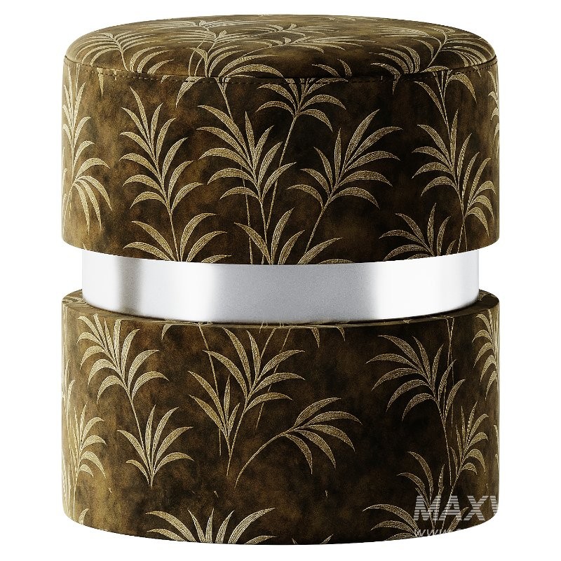 Tara Floral Green Pouf - Image 2