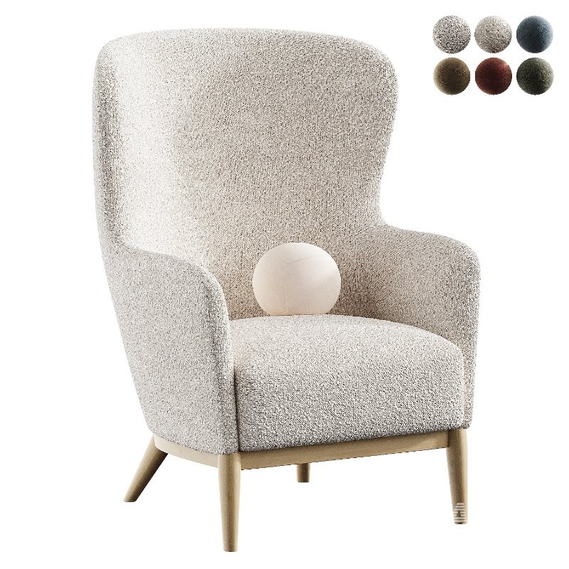 alva wingback accent chair - Image 4