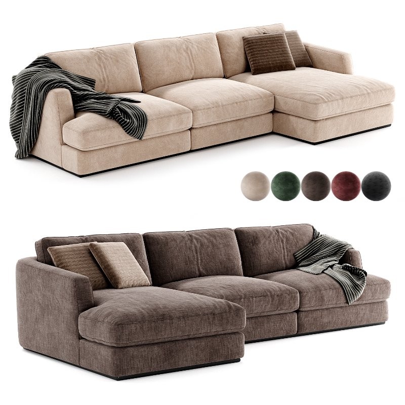 Flexform Barret Chaise Longue Sofa - Image 2
