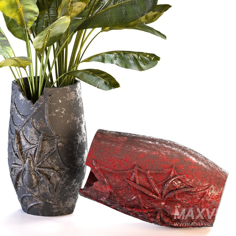 Concrete Pot Plant Set 05 - Image 4