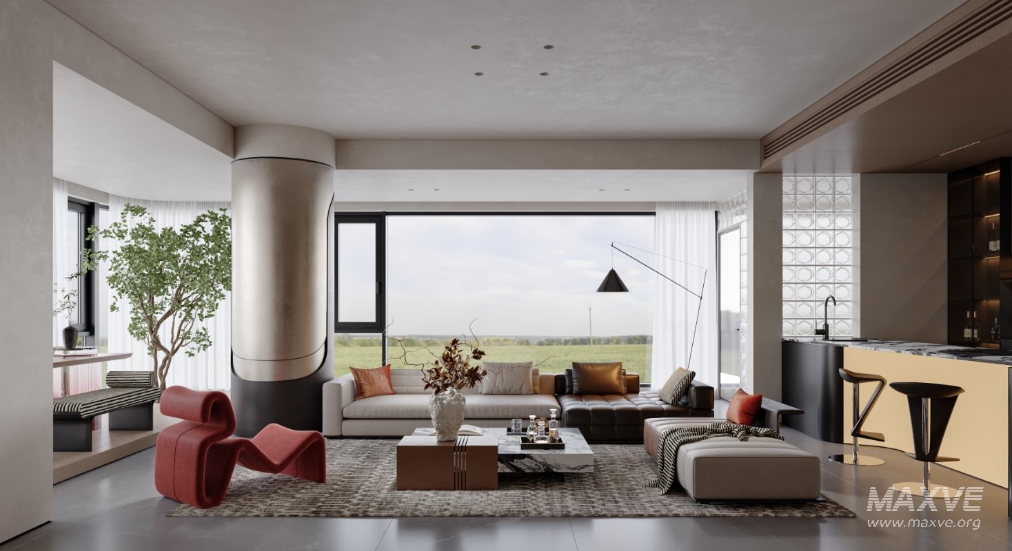 Luxurious living room and dining room - Image 2